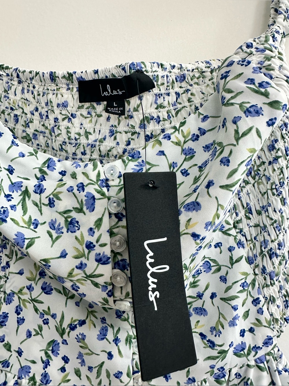 Lulus | Easy On The Eyes White Floral Off-the-Shoulder Maxi Dress Size L - Picture 2 of 4